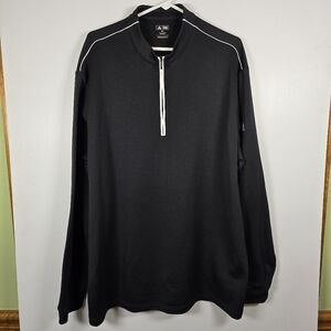 NWOT Adidas Golf Mens Black Lightweight 1/4 Zip Pullover Long Sleeve Size XXL